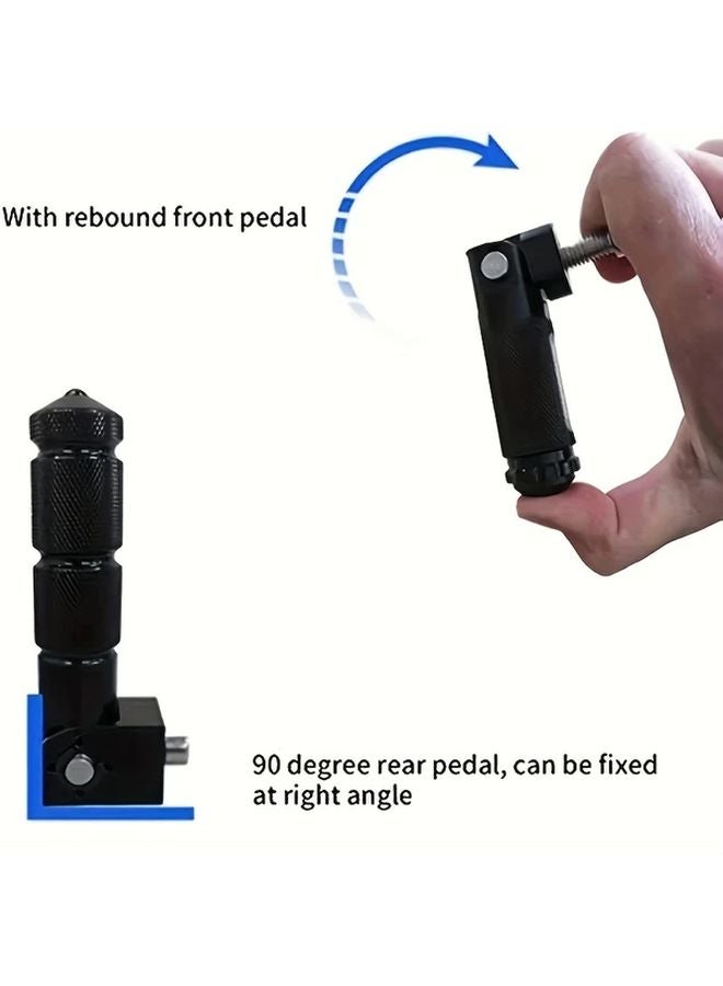 Universal Red Motorcycle Foot Pegs 90 Degree Folding Pedals 8MM 10MM Support Bars - Image 4